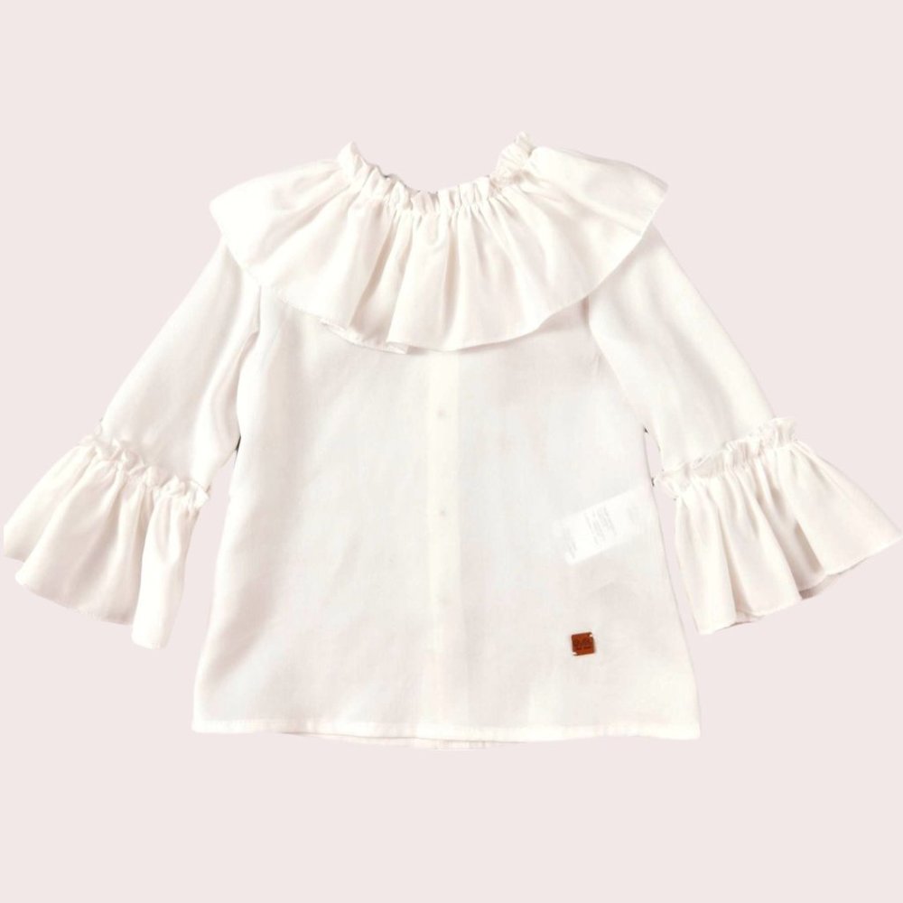 LITTLE GIRLS CLOTHES WHITE GIRL BLOUSE